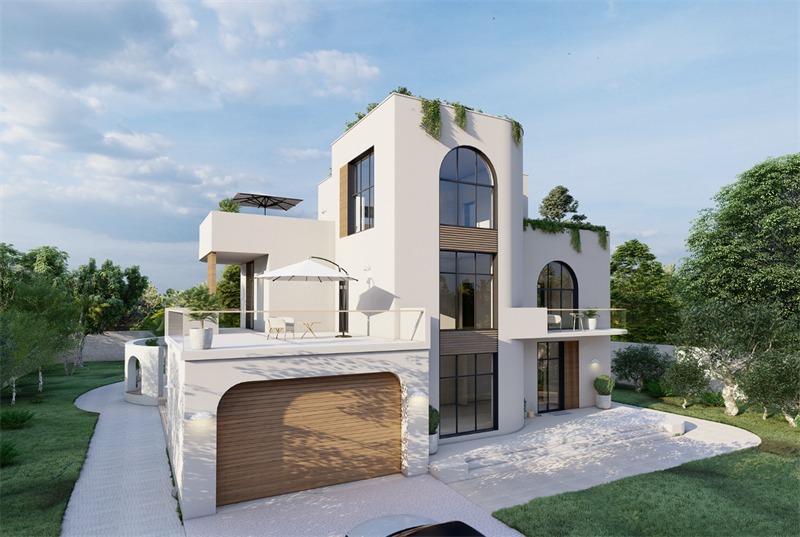 Kiến trúc địa trung hải như một tòa "bạch dinh" giữa thiên nhiên xanh mát (Ảnh sưu tầm)