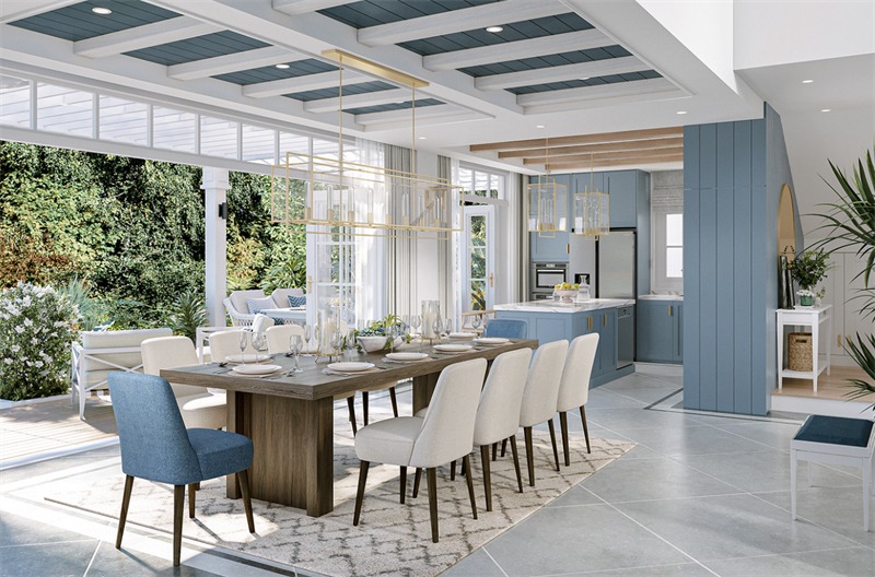 Thiết kế nội thất địa trung hải với tông màu xanh tươi mát (Ảnh sưu tầm)